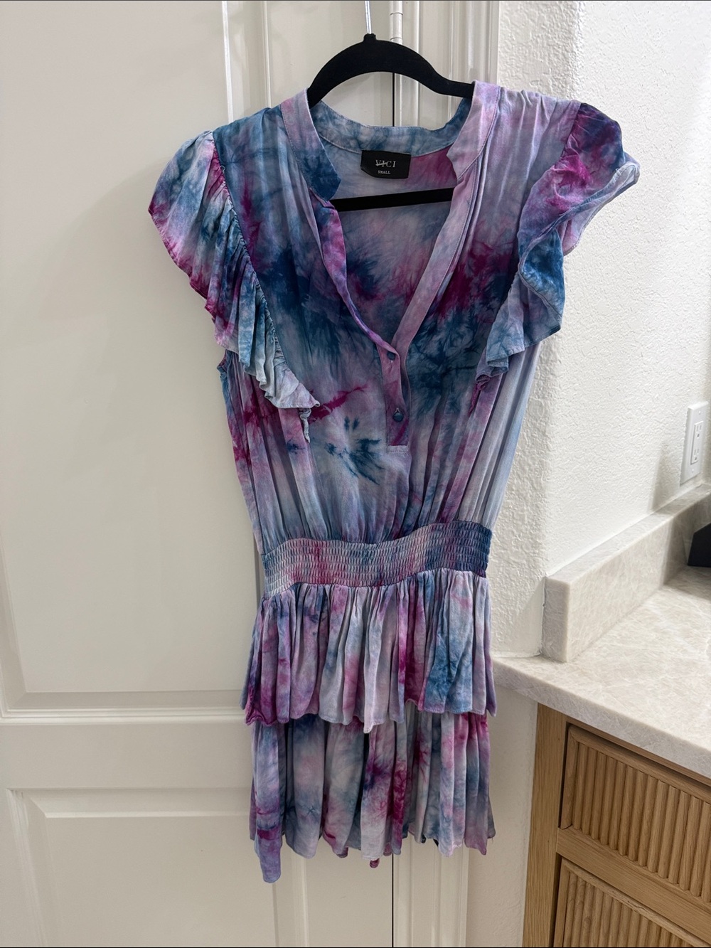 Vici Tie-Dye Mini Dress in Purple & Blue